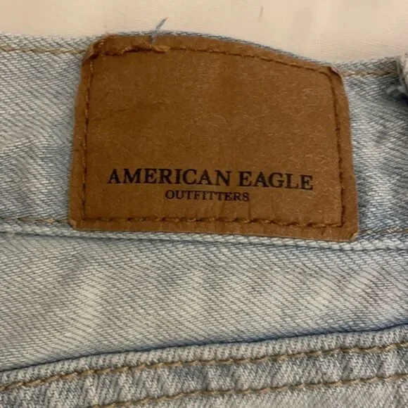 American Eagle Denim Cut-Off Jean Shorts Womens Size 0 Lace Boho Festival - Picture 2 of 13